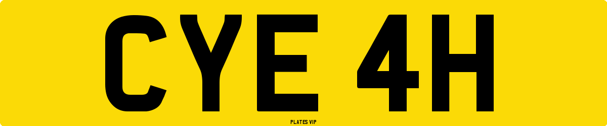 CYE 4H Number Plate