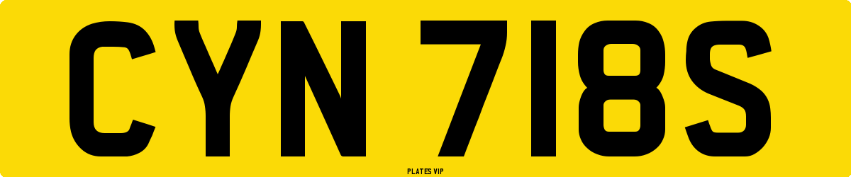 CYN 718S Number Plate