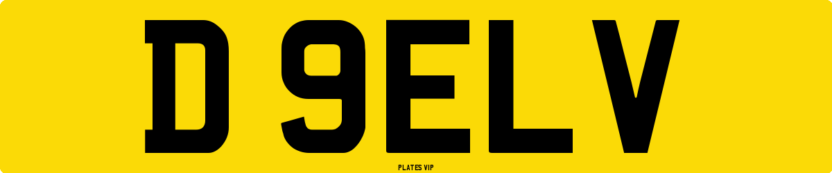 D 9ELV Number Plate