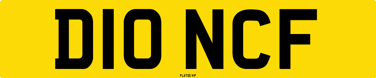 D10 NCF Number Plate