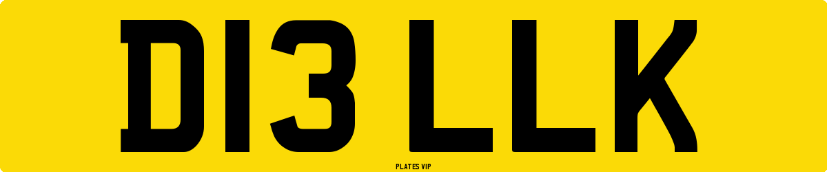 D13 LLK Number Plate