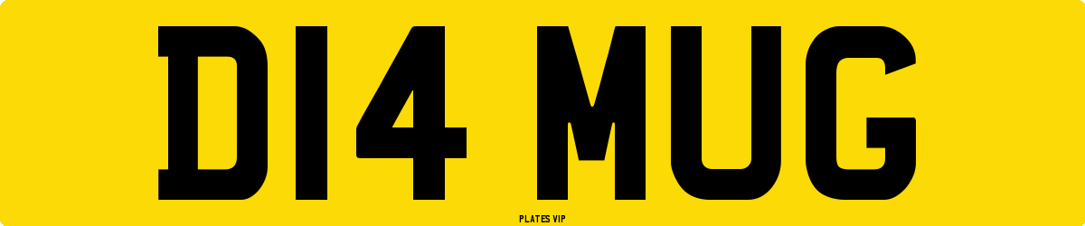 D14 MUG Number Plate