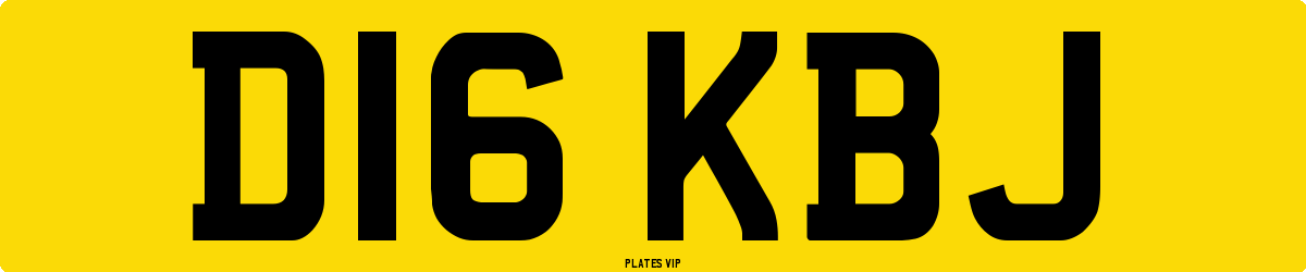 D16 KBJ Number Plate