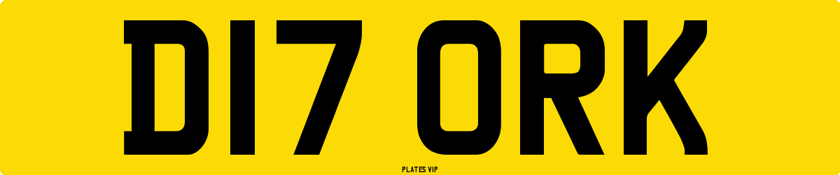 D17 ORK Number Plate
