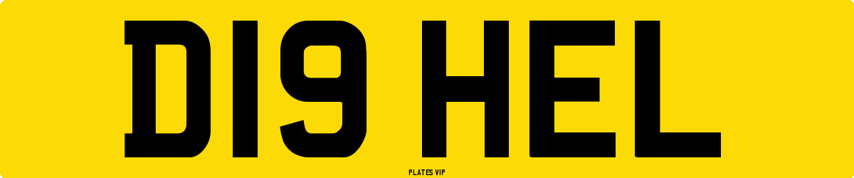 D19 HEL Number Plate