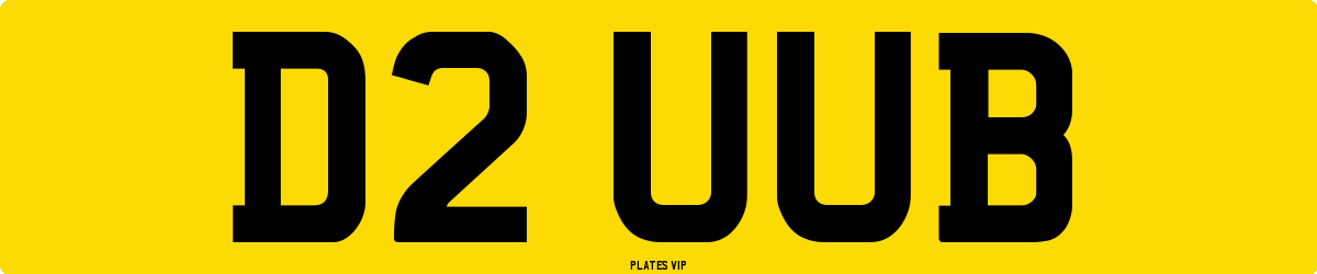 D2 UUB Number Plate
