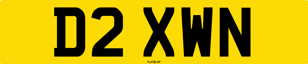 D2 XWN Number Plate
