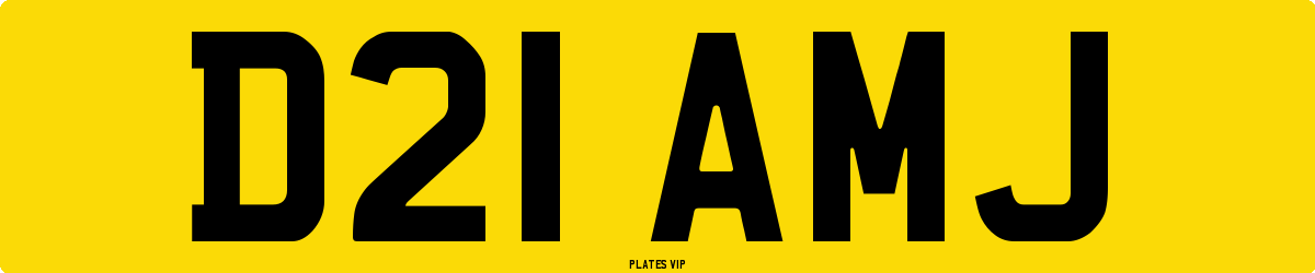D21 AMJ Number Plate