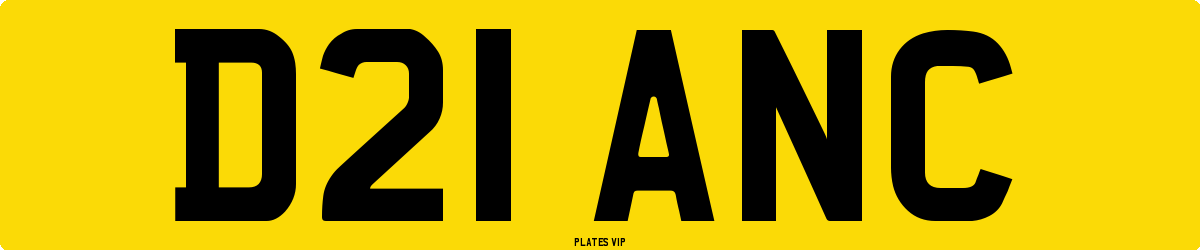 D21 ANC Number Plate