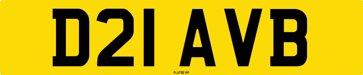 D21 AVB Number Plate