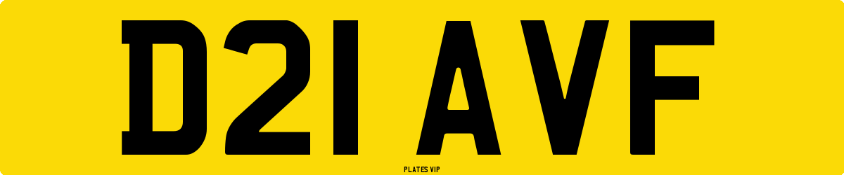 D21 AVF Number Plate