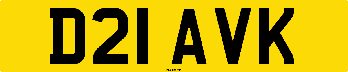 D21 AVK Number Plate