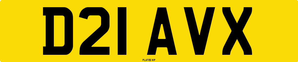 D21 AVX Number Plate