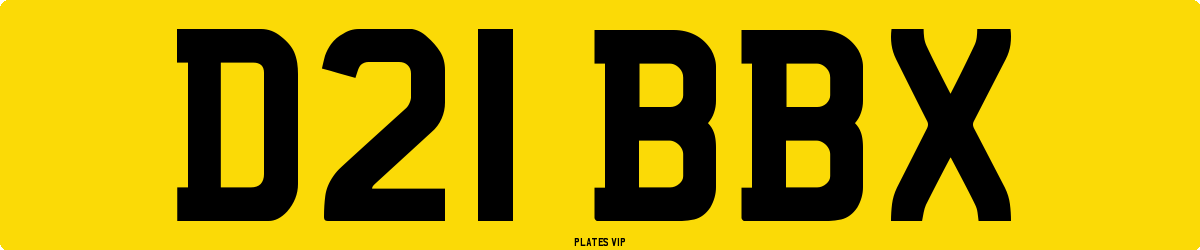 D21 BBX Number Plate