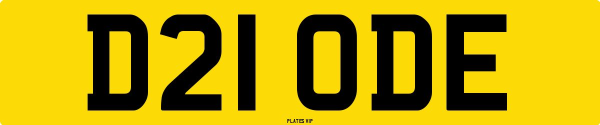D21 ODE Number Plate