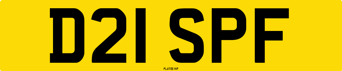 D21 SPF Number Plate