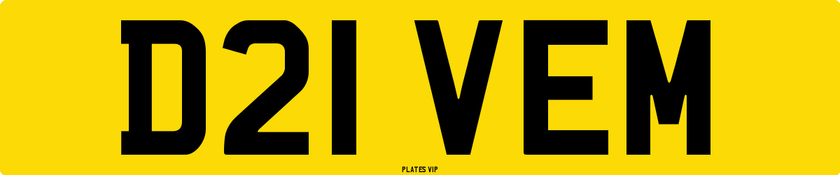 D21 VEM Number Plate