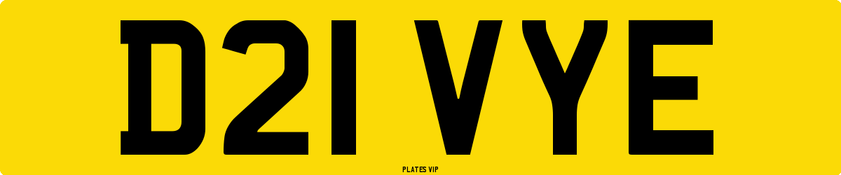 D21 VYE Number Plate