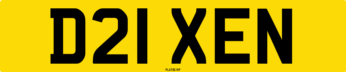 D21 XEN Number Plate