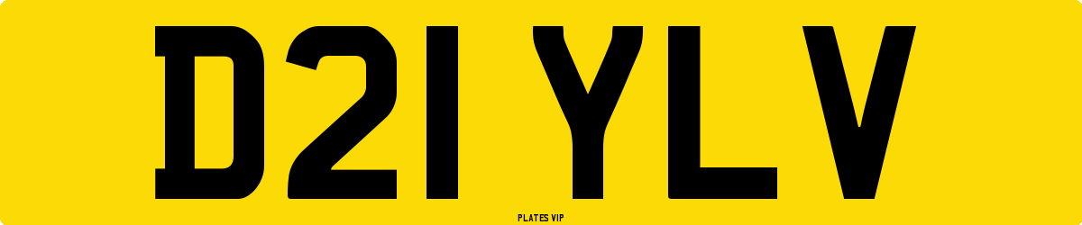 D21 YLV Number Plate