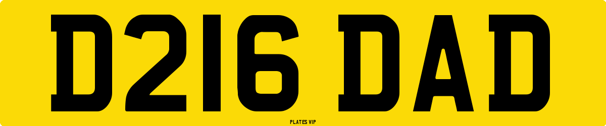 D216 DAD Number Plate