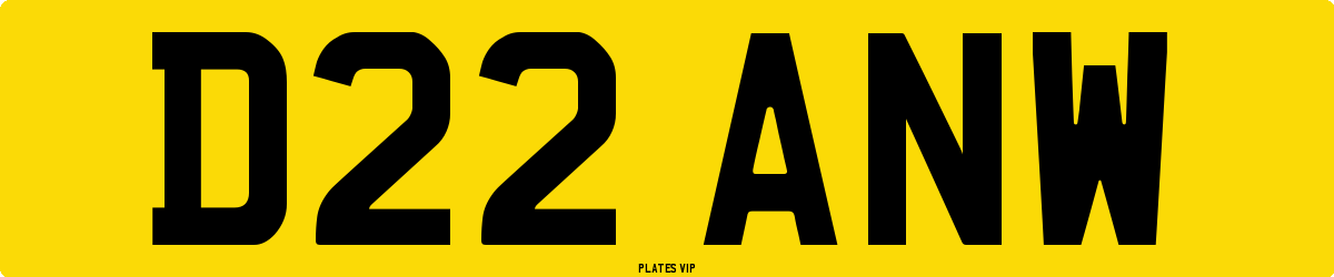 D22 ANW Number Plate