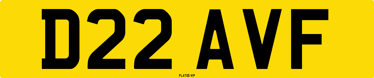 D22 AVF Number Plate