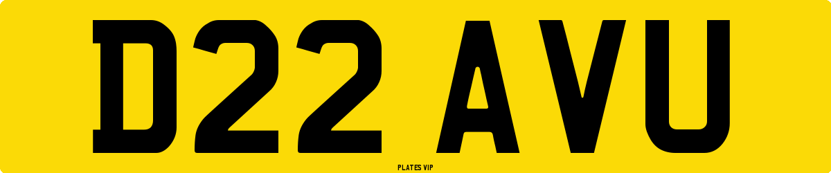 D22 AVU Number Plate