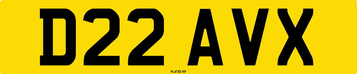 D22 AVX Number Plate