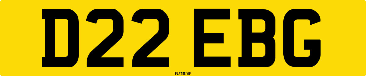 D22 EBG Number Plate