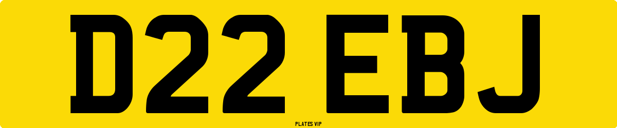 D22 EBJ Number Plate