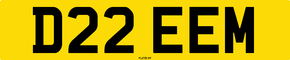 D22 EEM Number Plate
