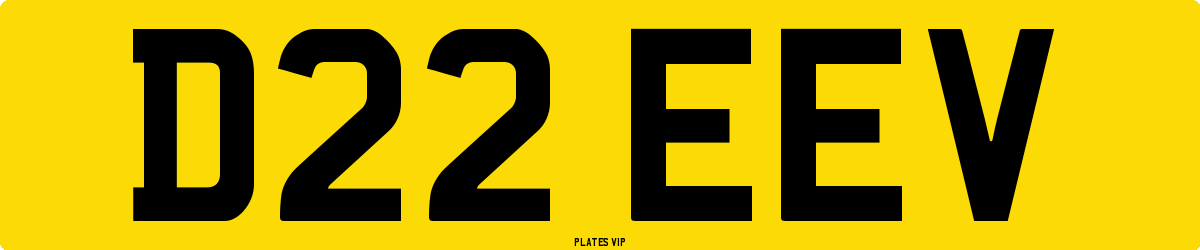 D22 EEV Number Plate