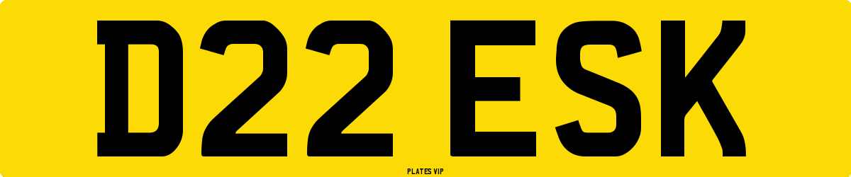 D22 ESK Number Plate