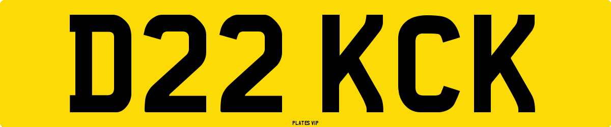 D22 KCK Number Plate