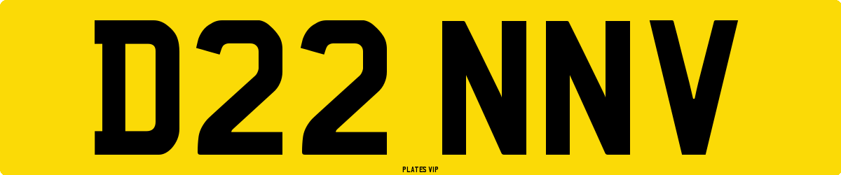 D22 NNV Number Plate