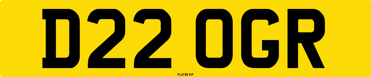 D22 OGR Number Plate
