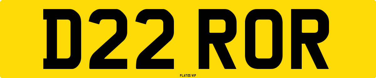 D22 ROR Number Plate