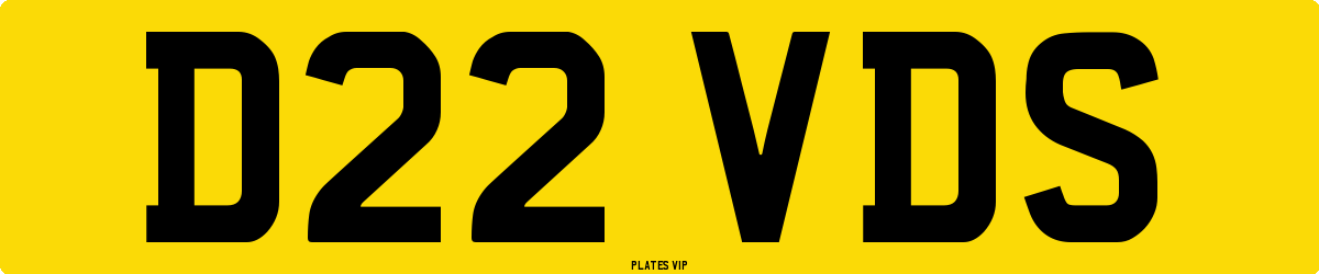D22 VDS Number Plate