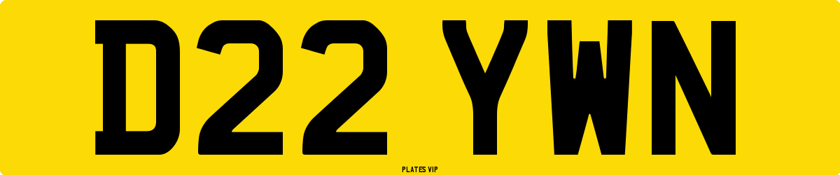 D22 YWN Number Plate