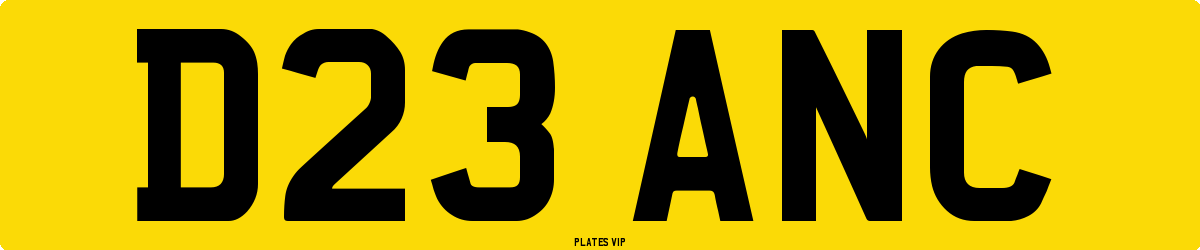 D23 ANC Number Plate