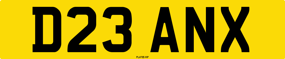 D23 ANX Number Plate