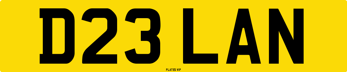D23 LAN Number Plate