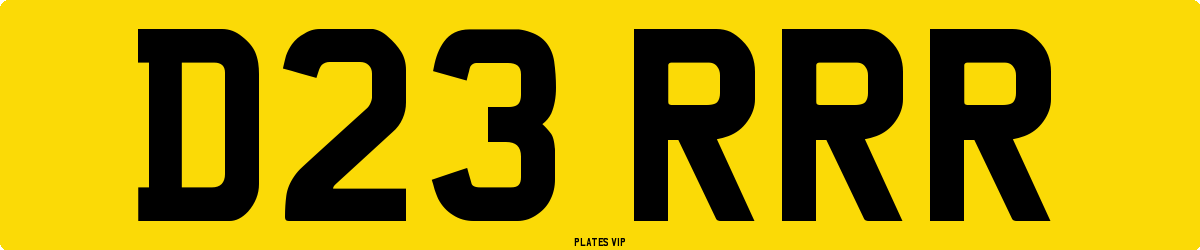 D23 RRR Number Plate