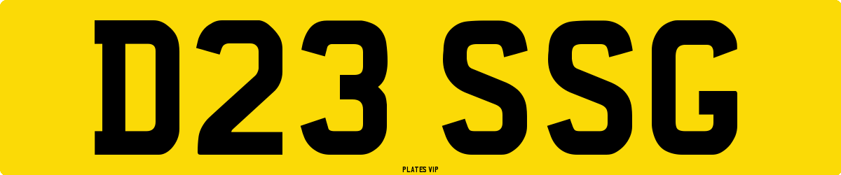 D23 SSG Number Plate