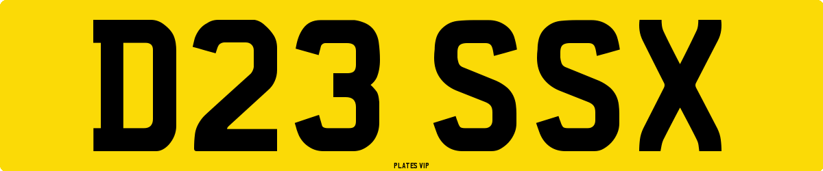 D23 SSX Number Plate