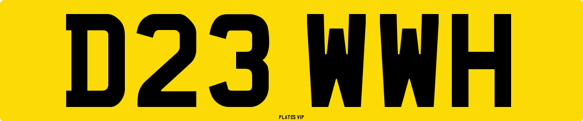 D23 WWH Number Plate