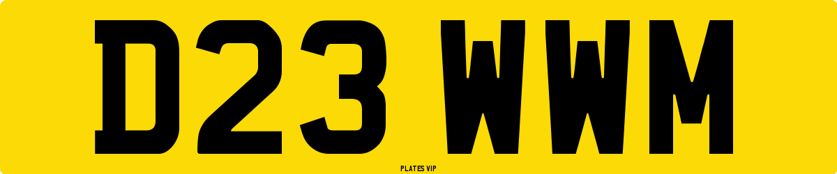 D23 WWM Number Plate