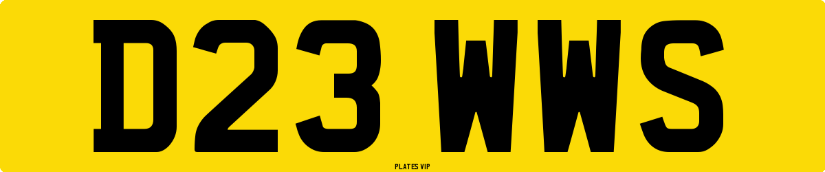 D23 WWS Number Plate
