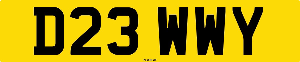 D23 WWY Number Plate